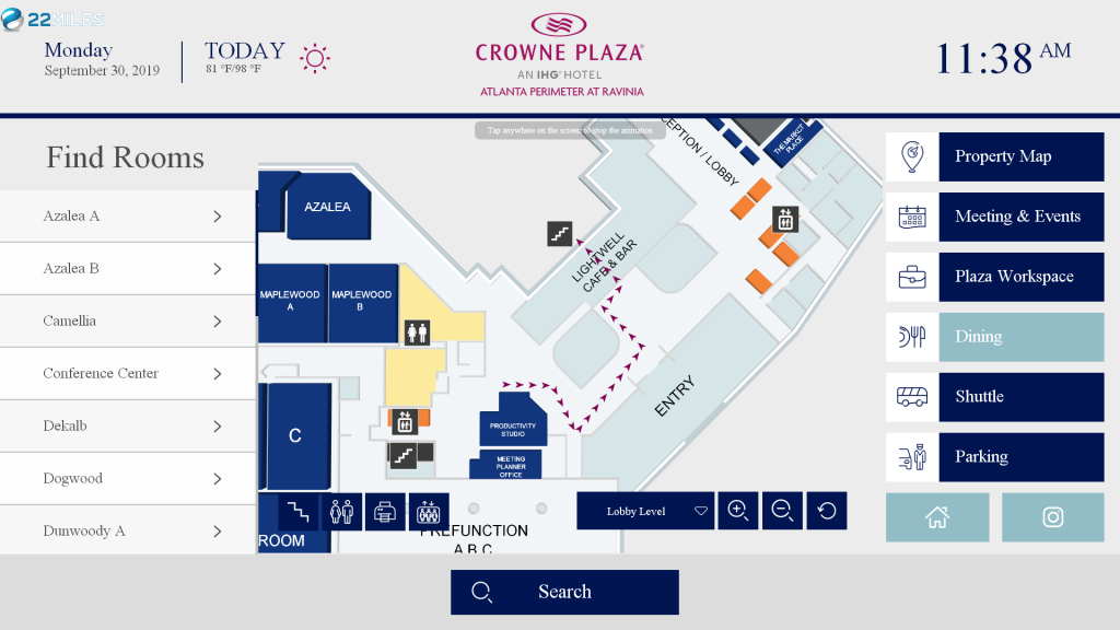 Hotel wayfinding kiosk