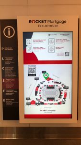 Wayfinding, Rocket Mortgage Fieldhouse, kiosk, arena signage