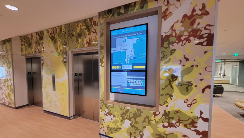 hospital wayfinding, touchscreen kiosk, healthcare wayfinding