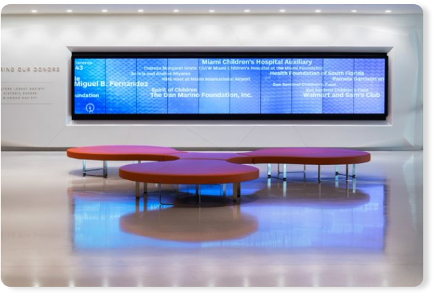 miami children's hospital, video walls, donor walls, technology integration