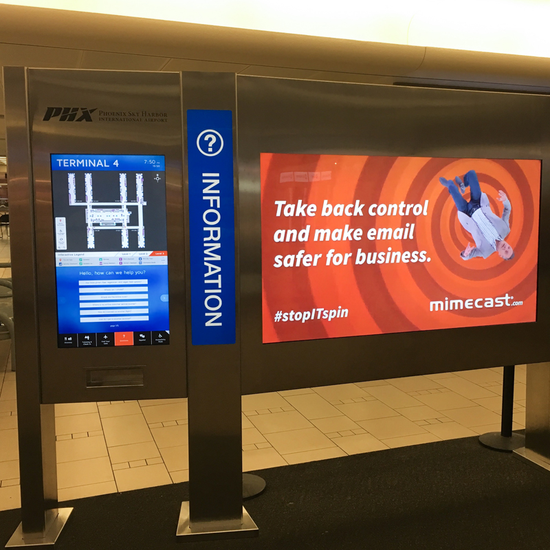 phx airport, traveling, digital wayfinding, digital advertising