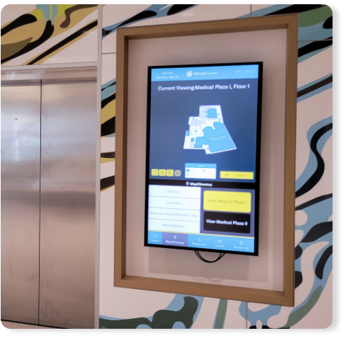 campus wayfinding, office wayfinding, hospital, digital building directory